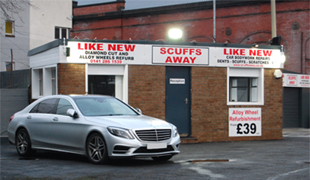 Our reception area at our Glasgow site and our wheel refurbishing facilities